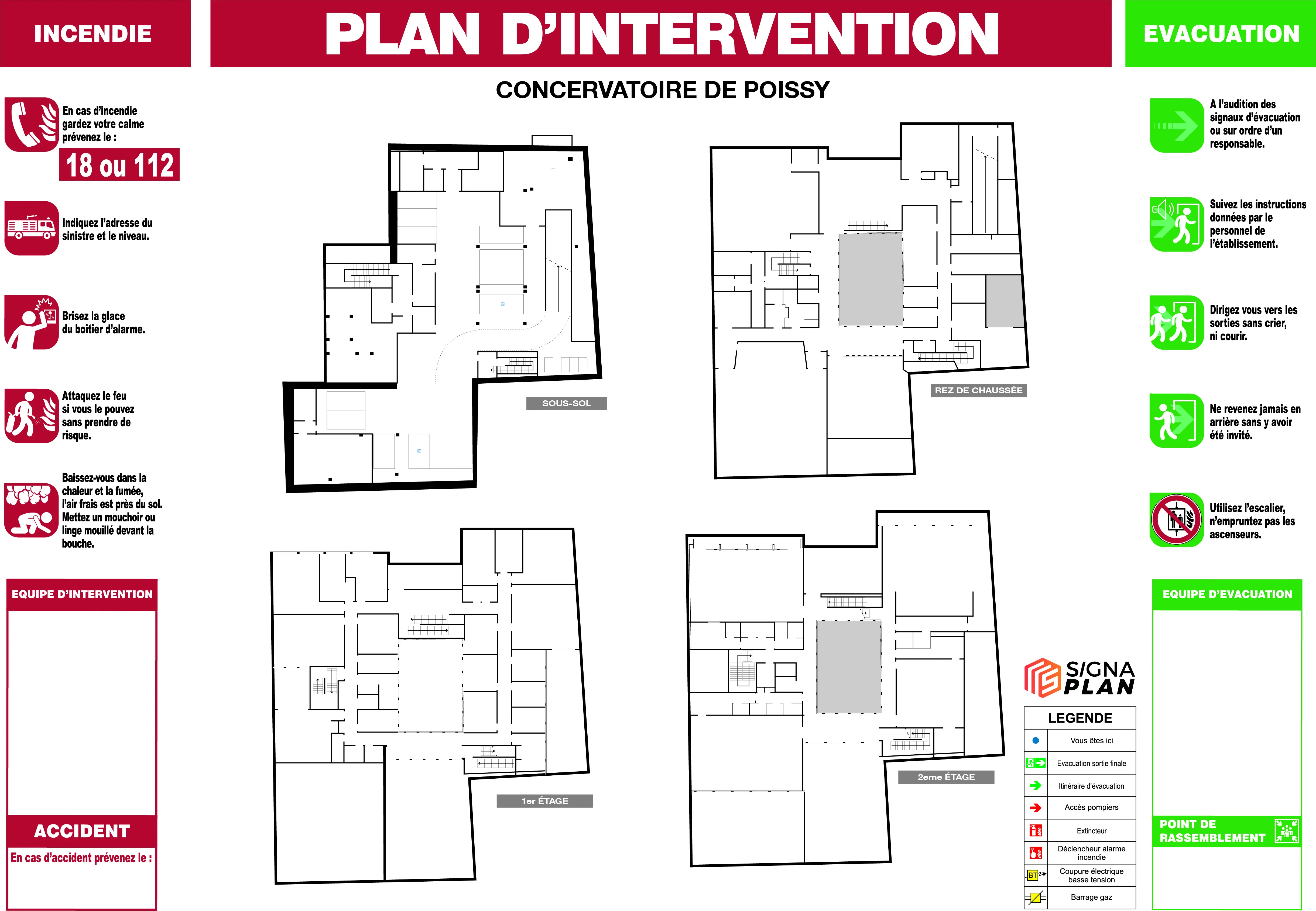 Plan d'intervention des secours conforme NF X 08-070