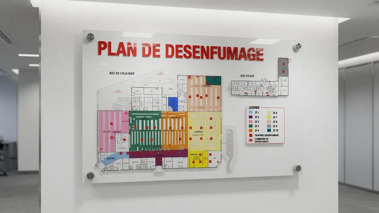 Plan de désenfumage conforme NF X 08-070 réalisé par Signaplan